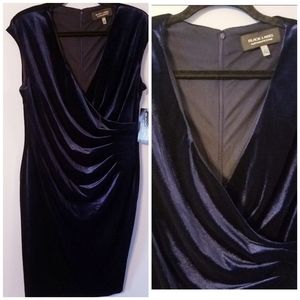 NWT Navy Velvet Evan Picone Black Label Dress